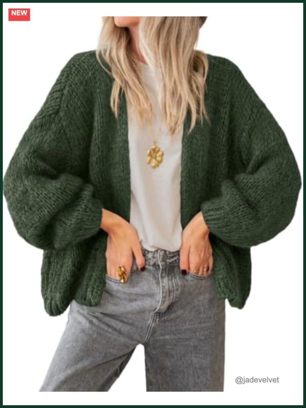 Lightweight Open Front Knit Cardigan for Women Chunky Slouchy Layering Piece